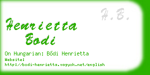 henrietta bodi business card